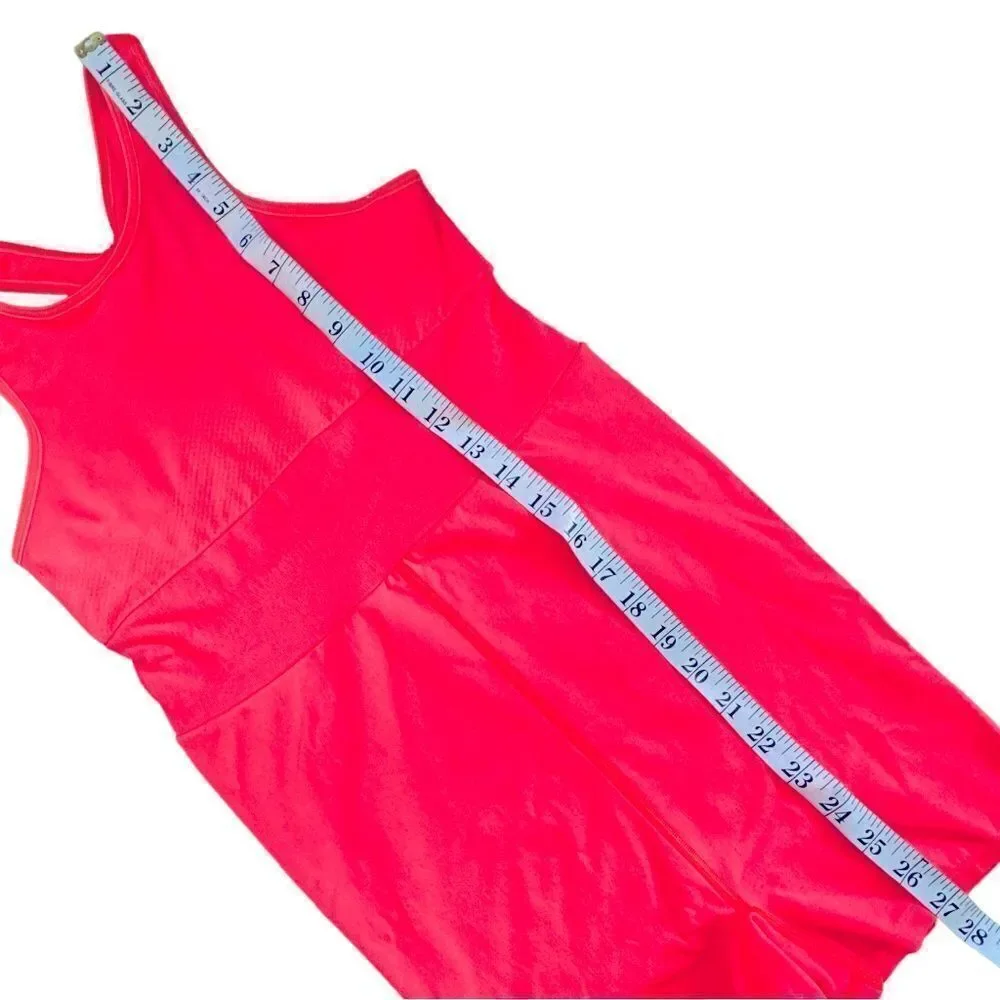 Free People Movement Every Single Time Runsie Athletic Romper Stretch Coral